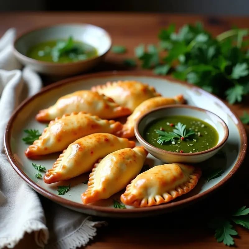 Empanadas de Masa de Ñame Rellenas de Pollo al Chimichurri: Receta Argentina Sin Gluten