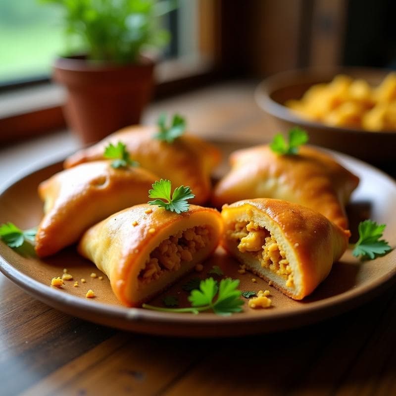 Empanadas de Masa de Ñame y Relleno de Pollo al Curry: Receta Colombiana en Airfryer