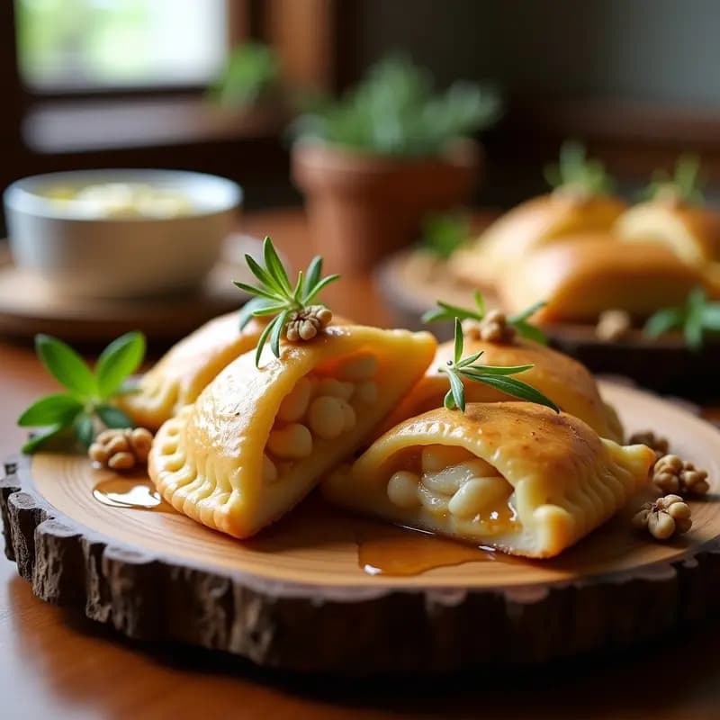 Empanadas de Masa de Ñame con Relleno de Queso Azul y Peras: Aperitivo Argentino Dulce-Salado