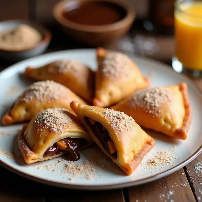 Empanadas de Nutella y Plátano Macho Fritas con Azúcar Glass: Dulce Tentación Crujiente