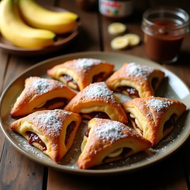 Empanadas de Nutella y Plátano con Masa de Hojaldre: Postre Crujiente y Adictivo