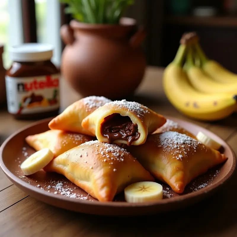 Empanadas de Nutella y Plátano Fritas: Postre Colombiano en Versión Dulce