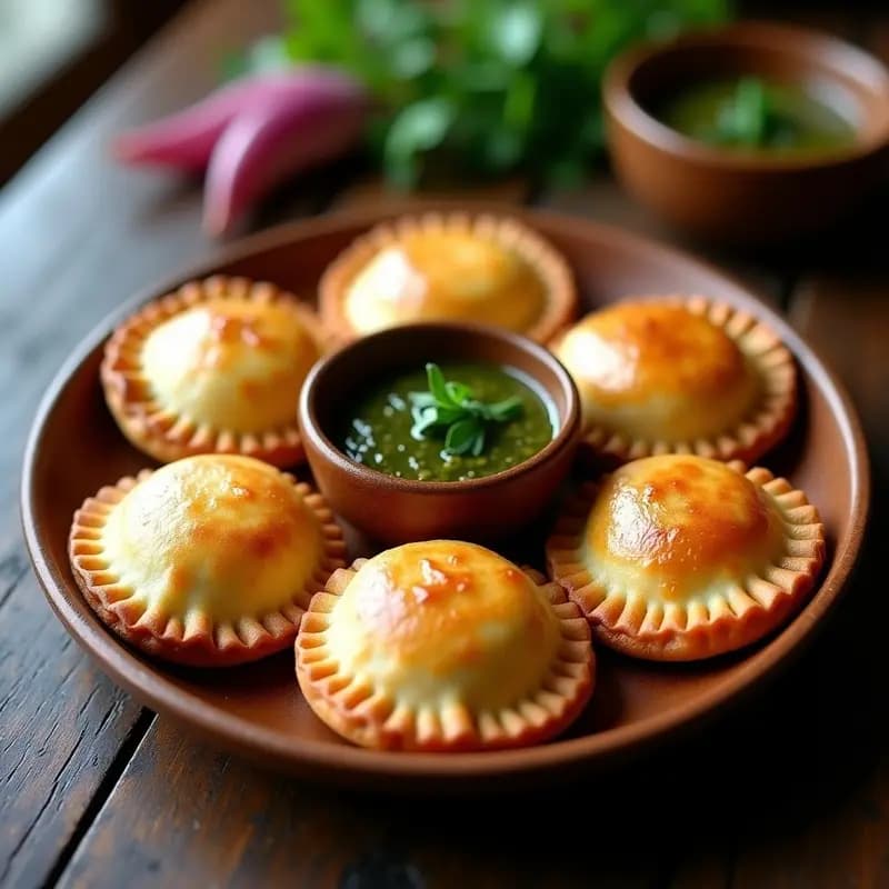 Empanadas de Papa y Chorizo Vegano: Receta Chilena en Airfryer con Salsa de Chimichurri en 20 Minutos