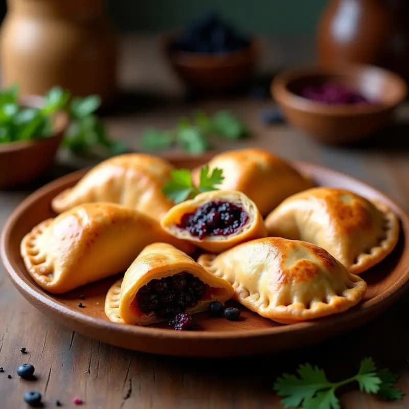 Empanadas de Perol Veganas con Relleno de Seitan y Moras Andinas: Receta Colombiana en Airfryer