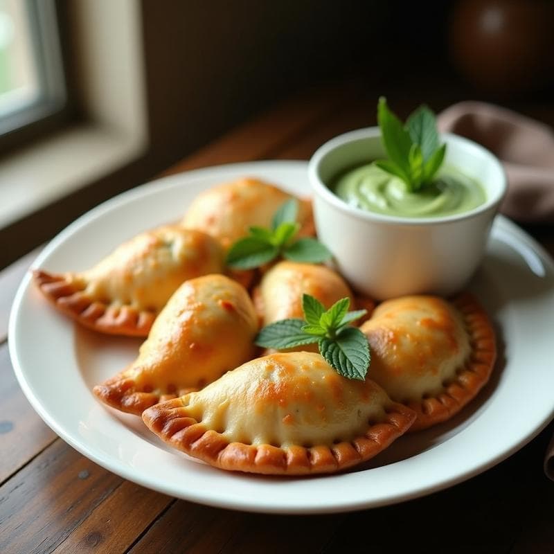 Empanadas de Pescado Blanco y Espinacas con Salsa de Yogur y Menta: Receta Argentina en Airfryer
