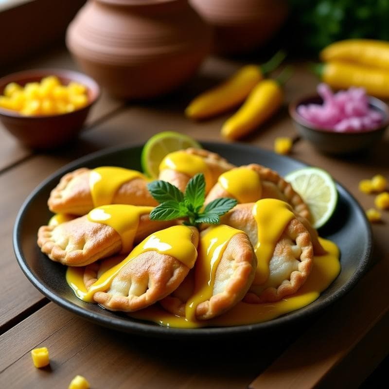 Empanadas de Pescado y Papa a la Huancaína: Receta Peruana en Olla Rápida