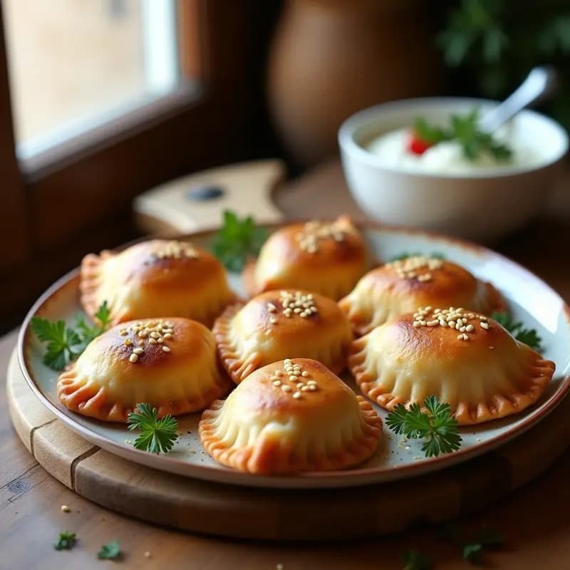 Empanadas de Pescado y Queso Feta: Receta Griega de la Isla de Santorini