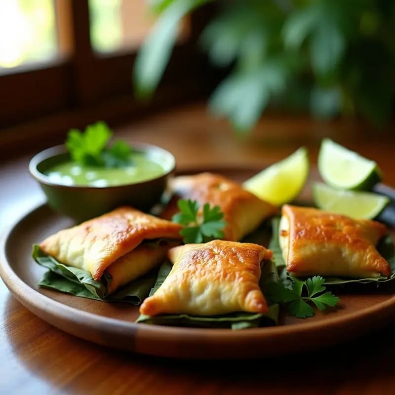 Empanadas de Pescado con Salsa Verde y Hoja de Plátano: Receta Costarricense en Airfryer