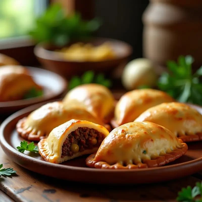 Empanadas de Pino Argentinas: Relleno de Carne, Huevo Duro y Aceitunas en Airfryer