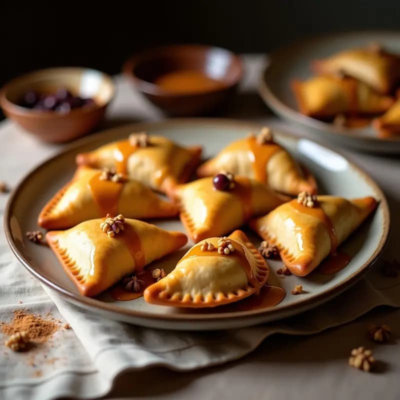 Empanadas de Pino con Caramelo de Chancaca: Postre Chileno Tradicional en Horno