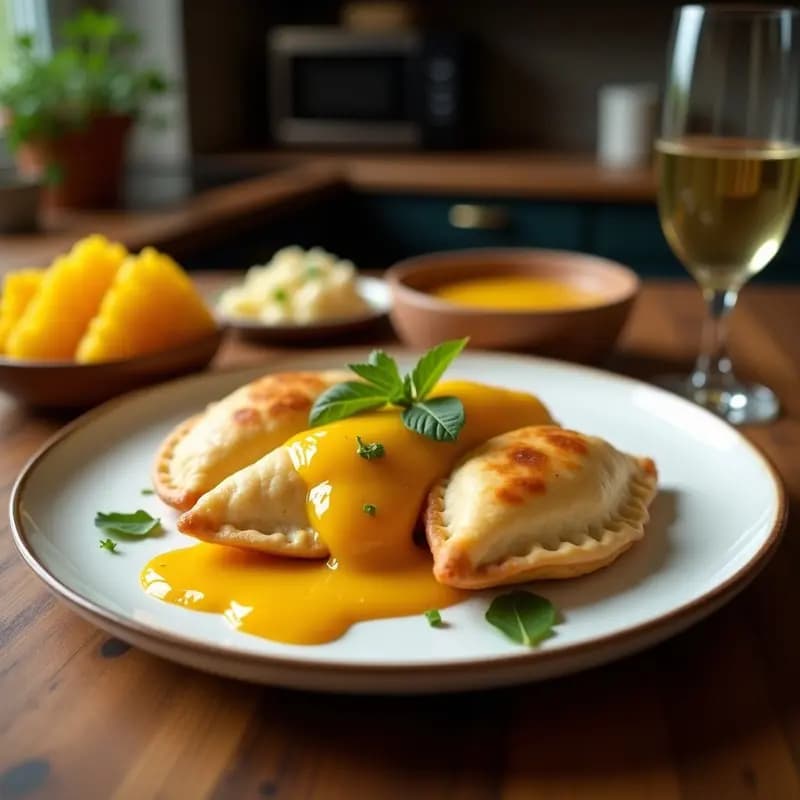 Empanadas de Pino con Chutney de Mango: Receta Chilena Gourmet Horneada