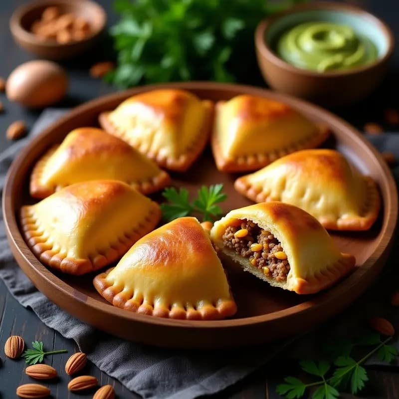 Empanadas de Pino Colombianas: Relleno Dulce-Salado de Carne y Frutas en Masa de Maíz
