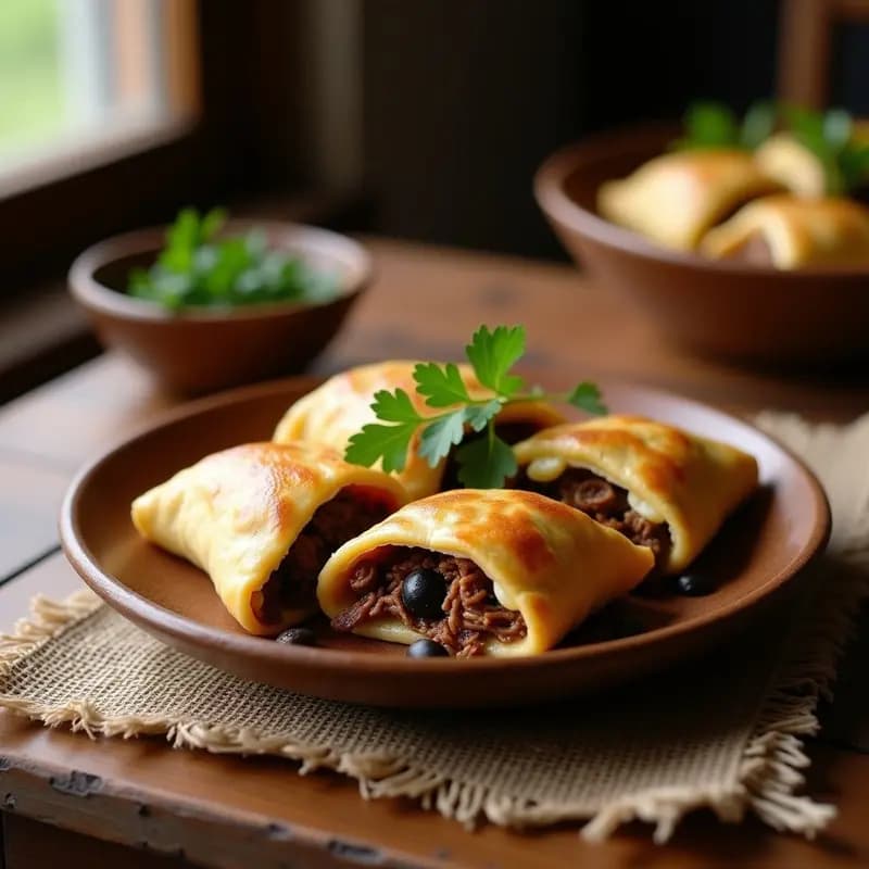 Empanadas de Pino con Masa de Yuca y Relleno de Carne Mechada: Receta Chilena Sin Harina