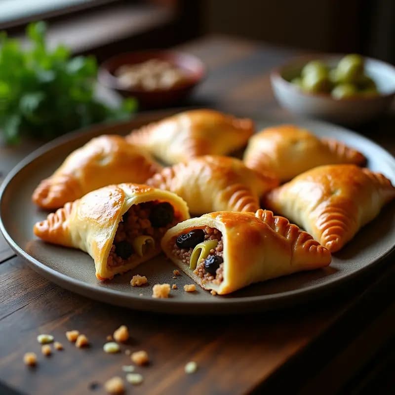Empanadas de Pino (Picadillo Chileno) con Aceitunas y Pasas: Receta Tradicional en Horno
