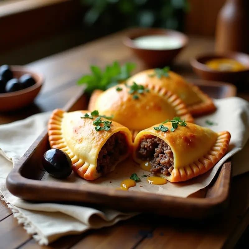 Empanadas de Pino con Queso de Oveja y Aceitunas Kalamata: Receta Chilena Tradicional