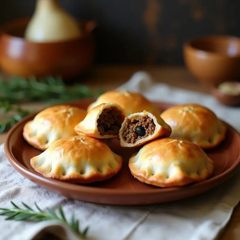 Empanadas de Pino Veganas: Rellenas de Seitan y Pasas con Merken Chileno