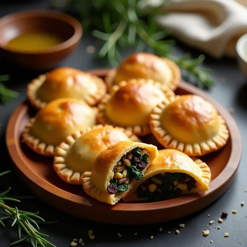 Empanadas de Pino Vegetarianas: Relleno de Hongos y Espinacas al Horno