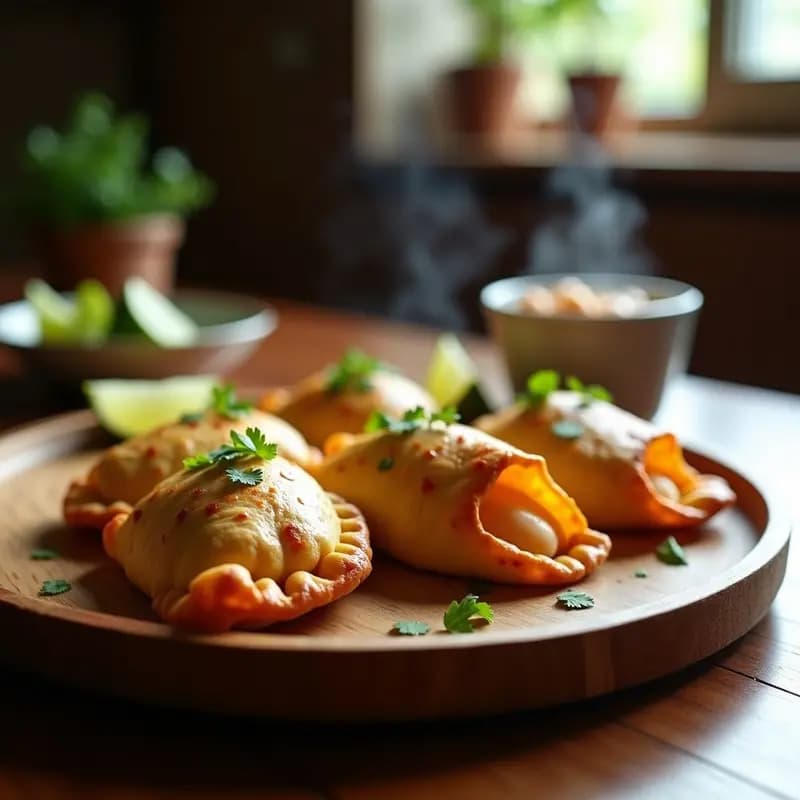 Empanadas de Pisco y Camarones: Receta Peruana Gourmet con Masa de Maíz Morado