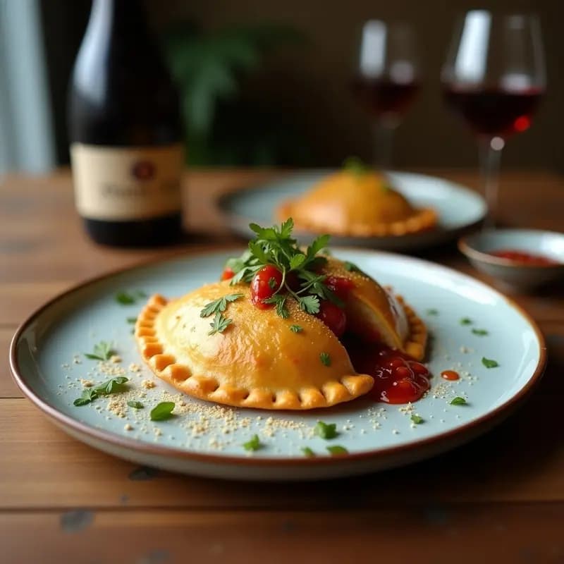 Empanadas de Pisco y Queso Azul con Salsa de Oporto: Receta Chileno-Peruana Gourmet