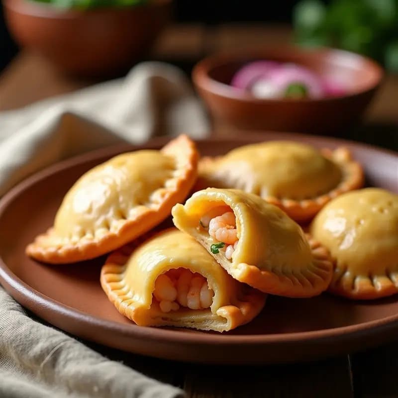 Empanadas de Pisco con Relleno de Camarones: Receta Peruana Tradicional y Crujiente