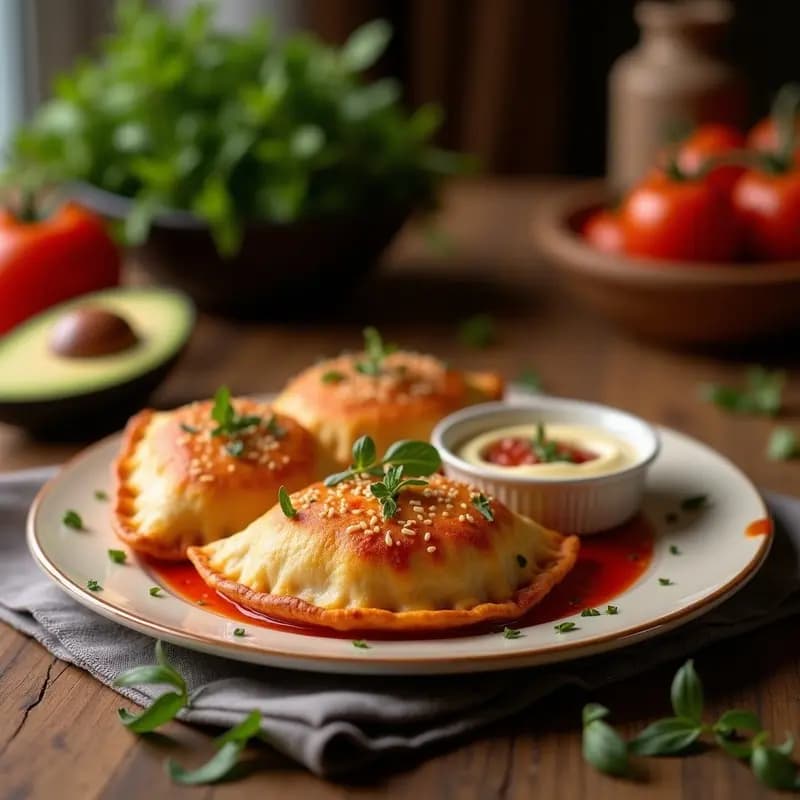 Empanadas de Pizza Frita Rellenas de Pepperoni, Mozzarella y Salsa de Tomate: Snack Infalible