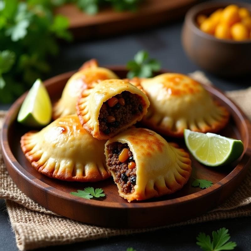 Empanadas de Masa de Plátano Macho con Relleno de Carne Picada y Aceitunas: Receta Antillana