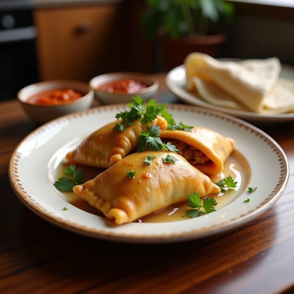Empanadas de Masa de Plátano Macho con Relleno de Carnitas de Champiñones: Receta Filipina Vegana