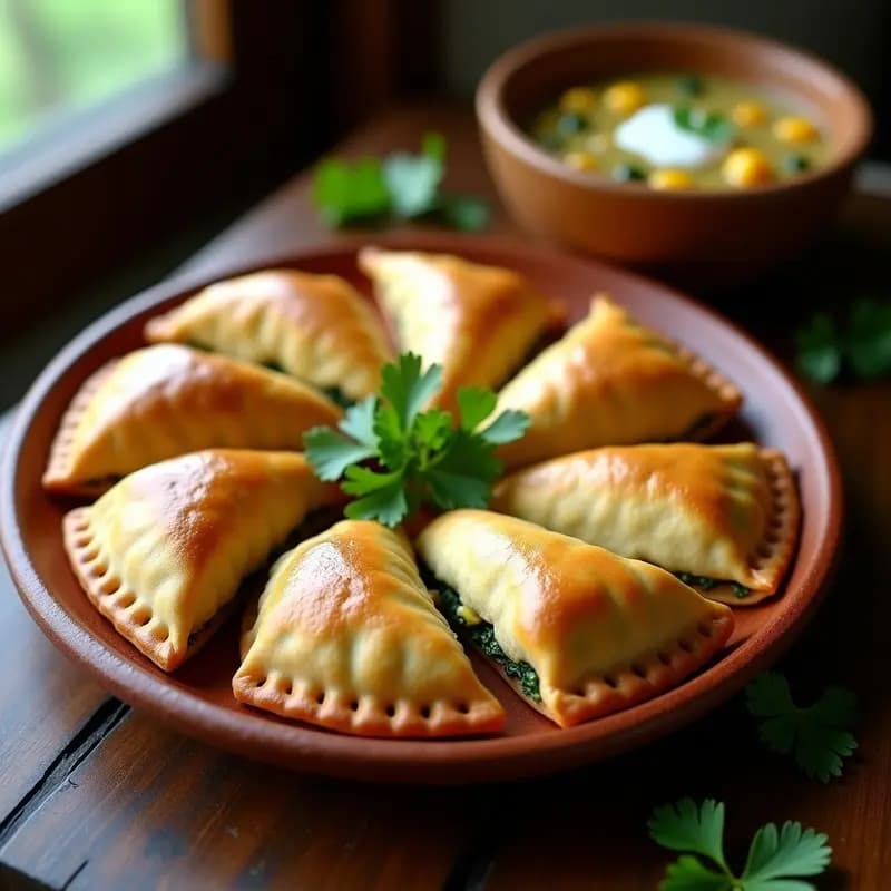 Empanadas de Plátano Macho y Espinacas: Receta Colombiana en Airfryer con Ajiaco de Acompañamiento