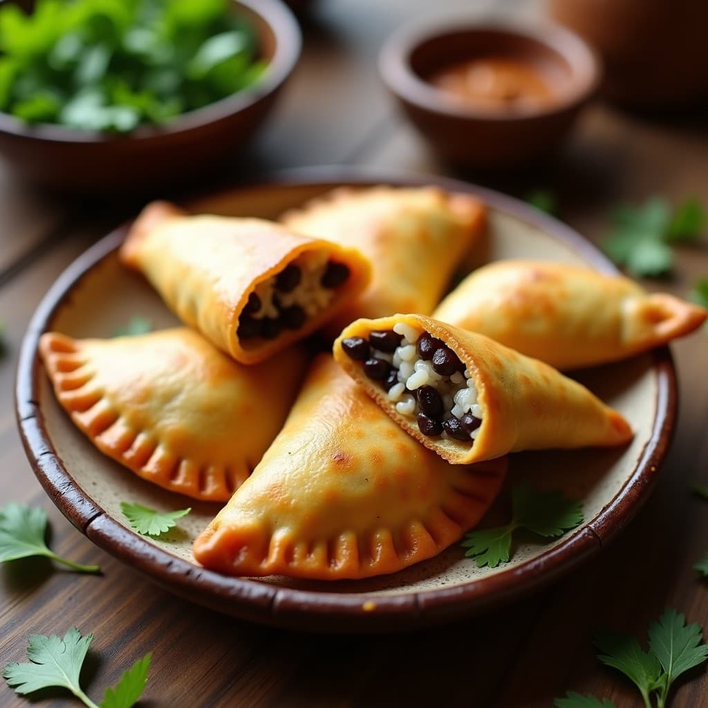 Empanadas de Masa de Plátano Macho Rellenas de Moros y Cristianos: Receta Sin Harina en 20 Minutos