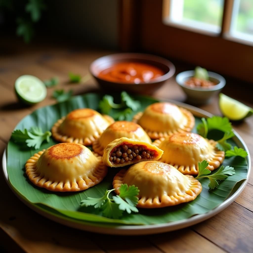 Empanadas de Masa de Plátano Macho con Relleno de Picadillo Vegano: Receta Caribeña Sin Harina