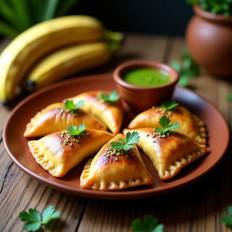 Empanadas de Plátano Macho con Relleno de Pollo y Mojo Verde: Receta Canaria en Airfryer