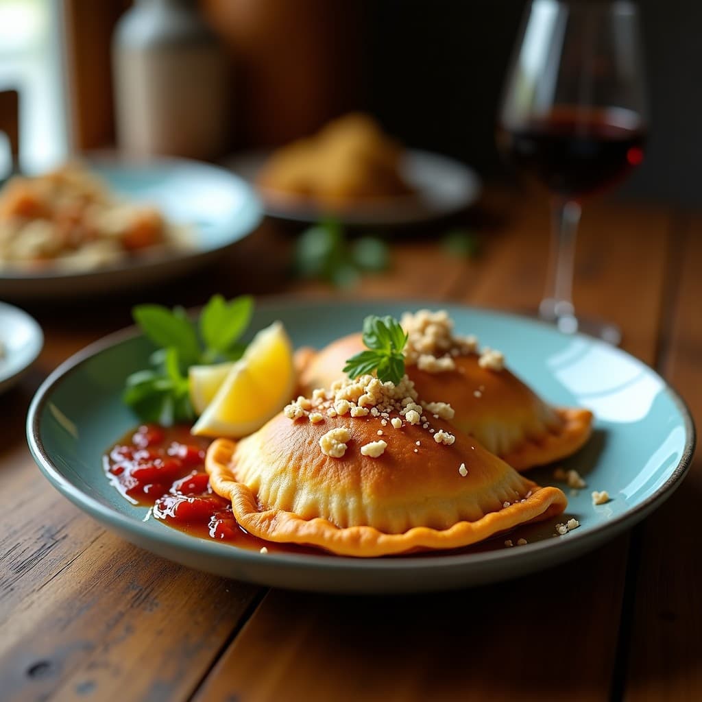 Empanadas de Masa de Plátano Macho con Relleno de Queso Azul y Nuez: Receta Ecuadoriana Gourmet