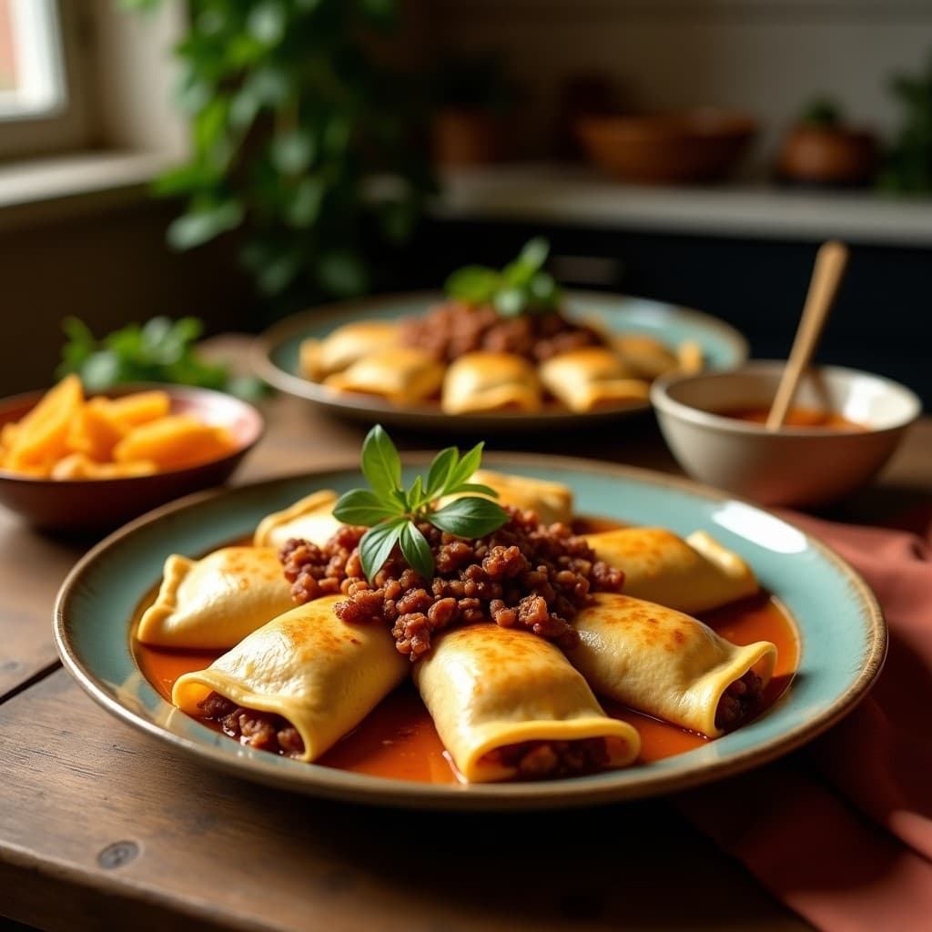 Empanadas de Harina de Plátano Verde con Relleno de Carne de Cerdo y Ciruelas: Receta Dominicana en Olla Exprés