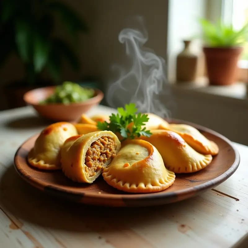 Empanadas de Masa de Plátano Verde Rellena de Pollo al Curry: Receta Dominico-Antillana