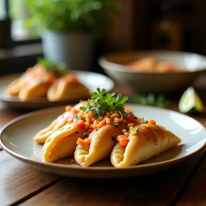 Empanadas de Plaxtain con Relleno de Pulled Pork de Hongos: Receta Colombiana Vegana