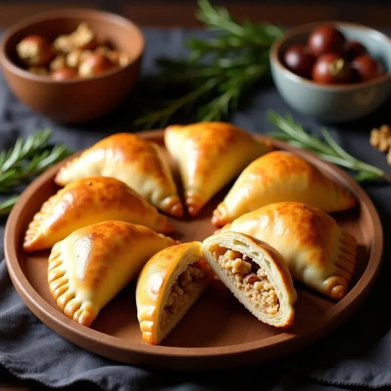 Bğun de Pollo y Castañas: Empanadas Argentinas con Masa de Mandioca Sin Gluten