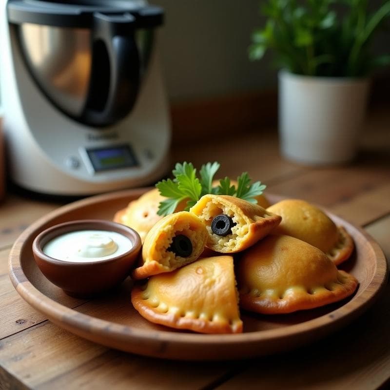 Empanadas de Pollo al Curry y Aceitunas: Receta en Thermomix con Masa de Yuca