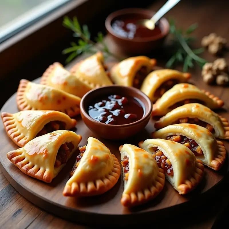 Empanadas de Queso Azul y Cebolla Caramelizada con Mermelada de Higo: Aperitivo Gourmet Argentino