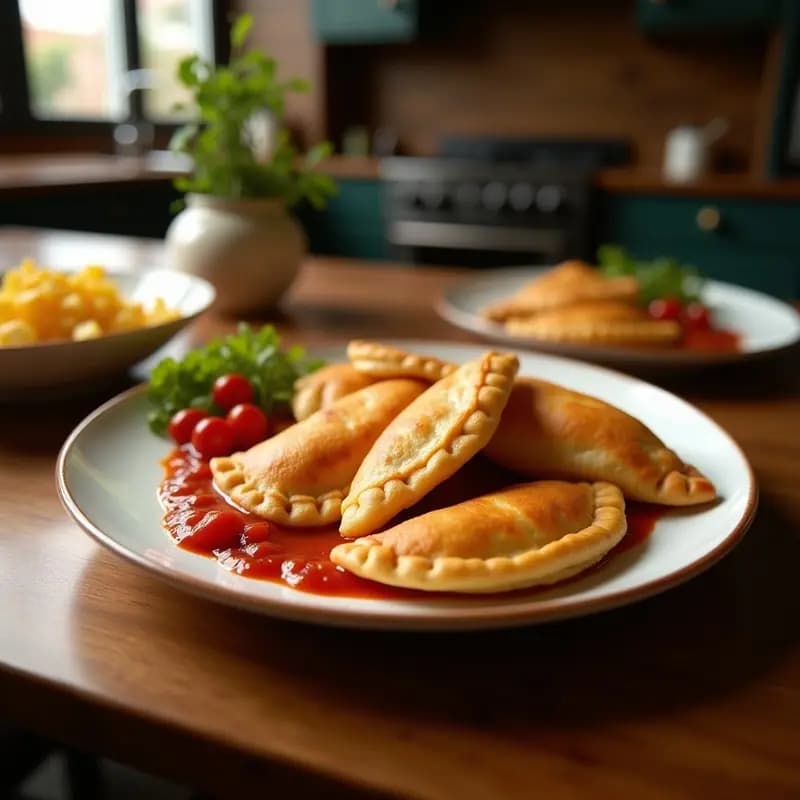 Empanadas Fritas de Queso Cheddar y Pepperoni con Salsa de barbacoa y Miel: El Snack que No Podrás Parar de Comer
