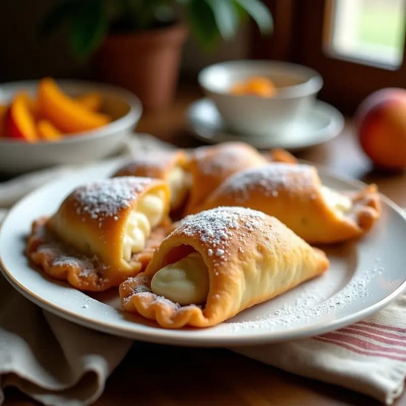 Empanadas de Queso Crema y Mermelada de Durazno: Postre Latino Americano Crujiente