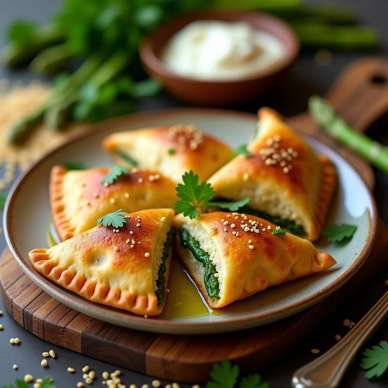 Empanadas de Quinoa con Relleno de Espárragos y Queso de Anacardo: Receta Sin Gluten en Airfryer