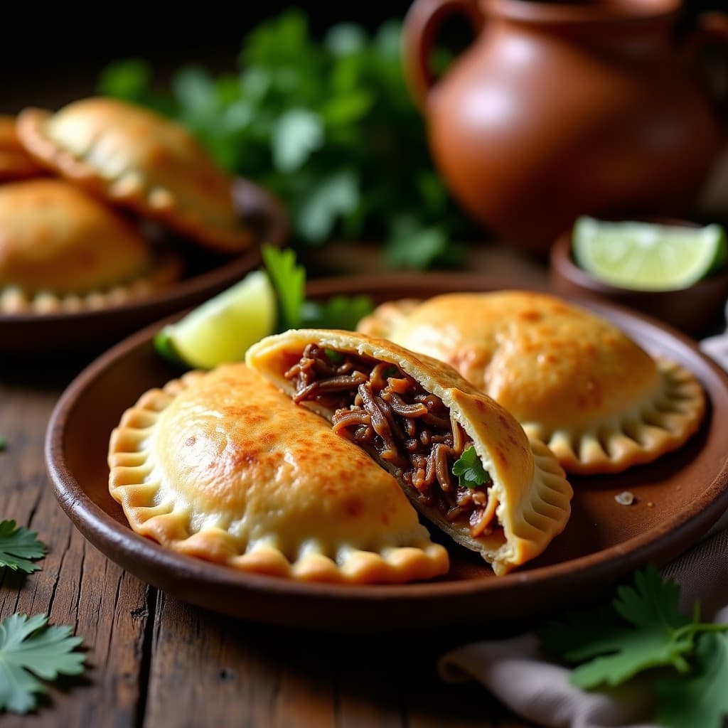 Empanadas de carne de Res y Queso Oaxaca: Receta Mexicana al Horno con Masa de Almendra