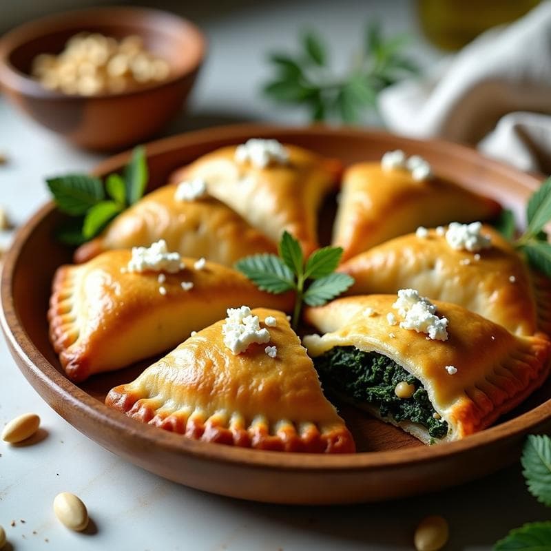 Empanadas de Harina de Sorgo con Relleno de Espinacas y Feta: Receta Griega en Airfryer