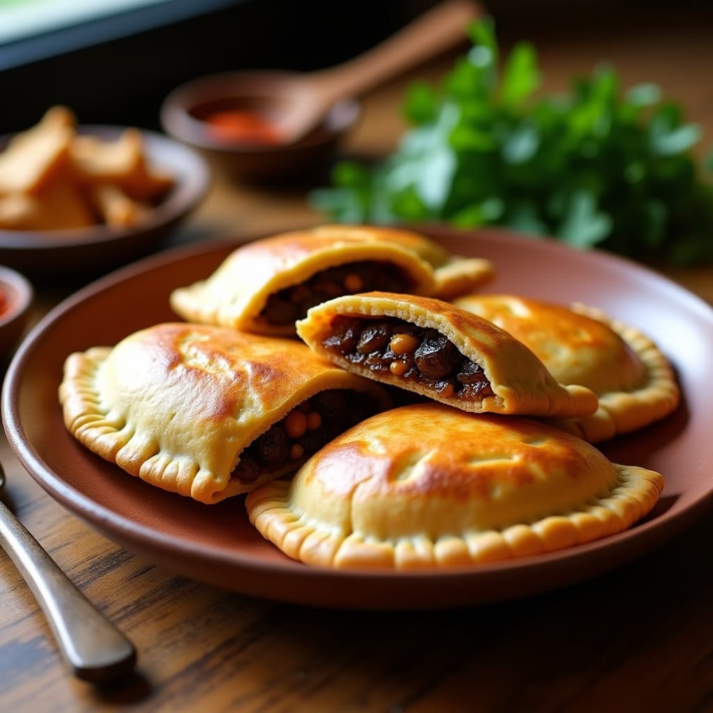 Empanadas de Harina de Teff y Berenjena Asada: Receta Etíope Sin Gluten en Airfryer