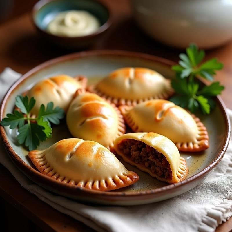 Empanadas de Harina de Trigo Sarraceno con Relleno de Cordero y Higos: Receta Armenio en Airfryer