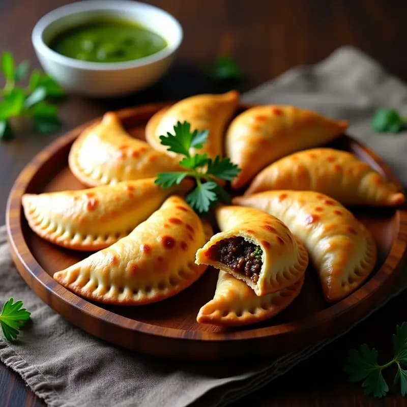 Empanadas Argentinas de Carnes Alternativas con Chimichurri: Receta Vegana con Proteína de Soja Texturizada