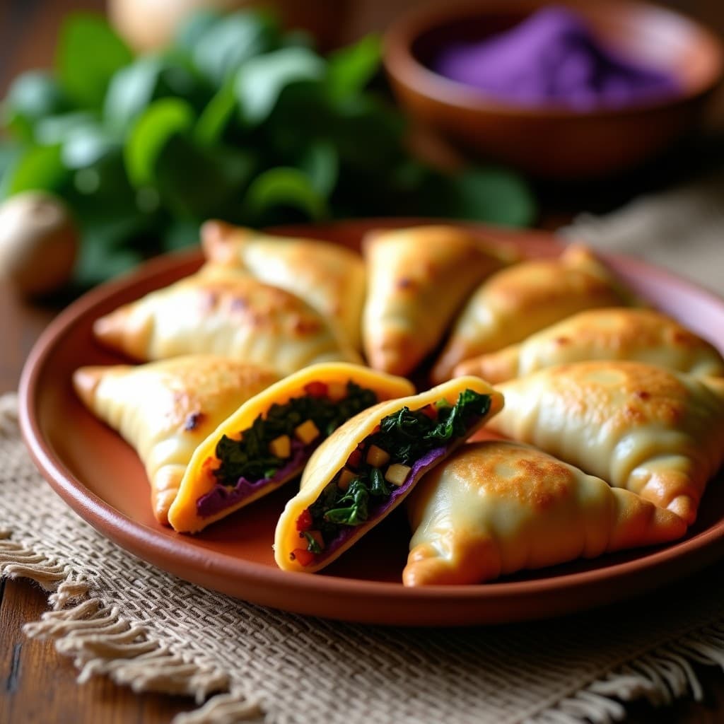 Empanadas de Yacon y Espinacas: Receta Peruana Sin Gluten con Masa de Maíz Morado