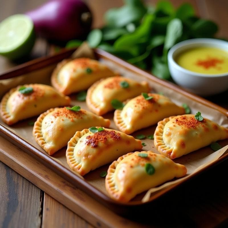 Empanadas de Yam y Espinacas con Salsa de Ají Picante: Receta Vegana y Sin Gluten al Horno