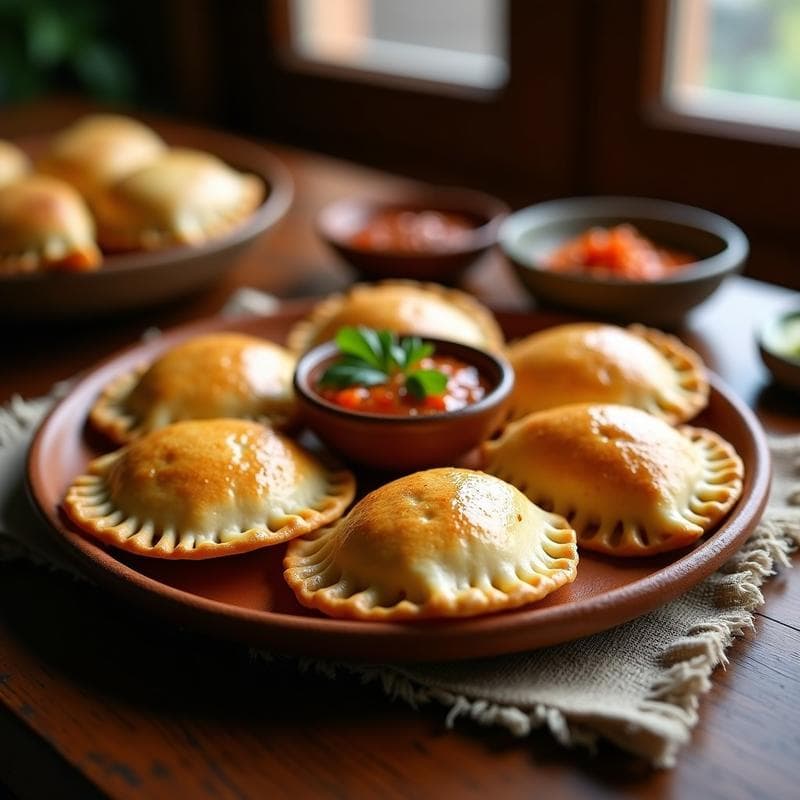 Empanadas de Yautía y Carne de Res con Salsa de Ají Dulce: Receta Venezuelana Tradicional