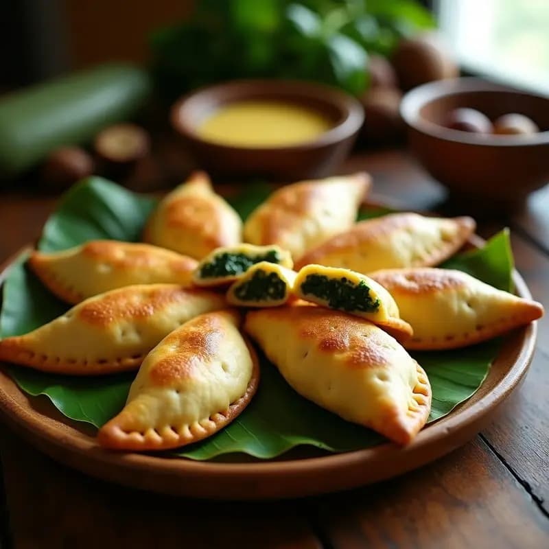 Empanadas de Yautía y Espinacas con Queso de Castañas: Receta Puertorriqueña Sin Harina de Trigo